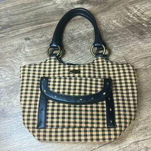 Longaberger Homestead Country Style Plaid Pocketbook Purse Handbag